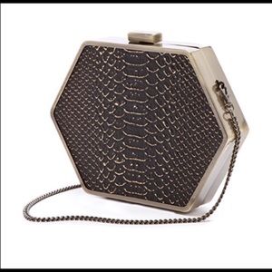 House of Harlow unique hexagonal clutch